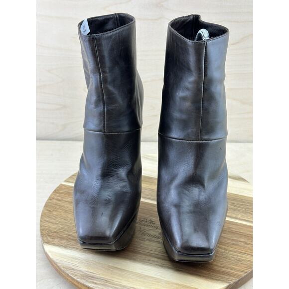 MARNI Leather Brown Pointed Toe Platform Pumps Heels ITALY Sz 38 Fit US 8 - Picture 9 of 14